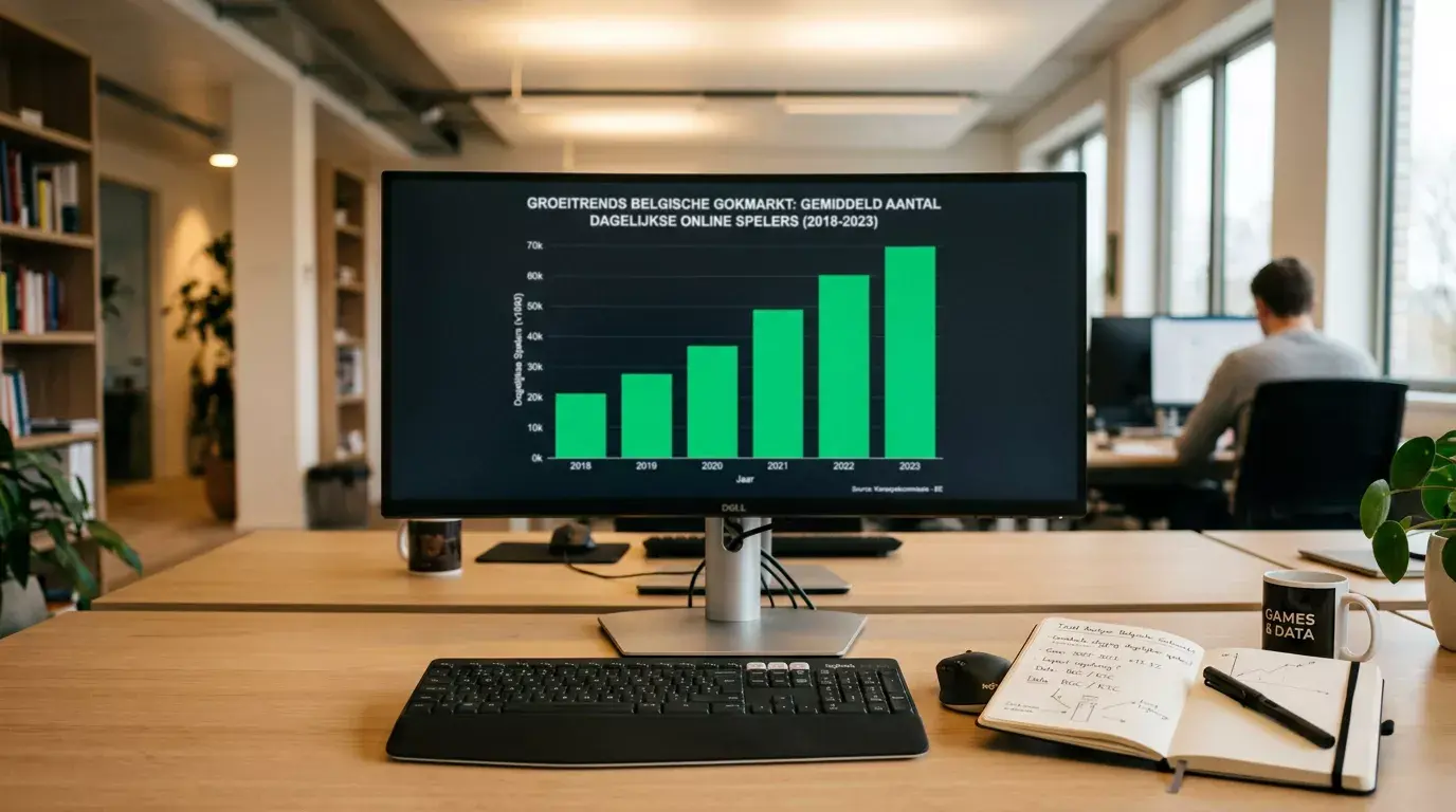 Belgische weddenschappenmarkt - groei van het aantal dagelijkse online spelers